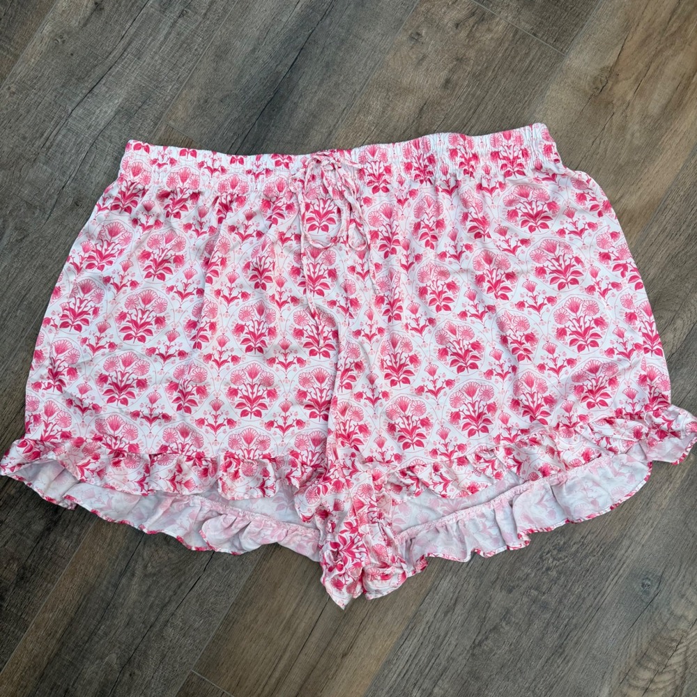 Show Me Your Mumu Daydreaming PJ Short Pink Teagan Floral Ruffle Women 2X Lounge